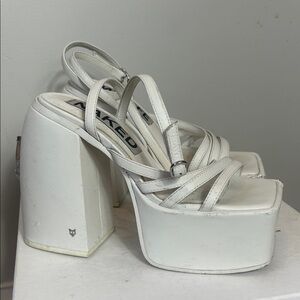 Naked Wolfe White Platform Heels